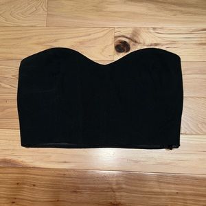 nasty gal black strapless v-neck corset top